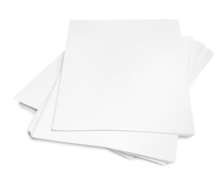 Stacks of paper sheets on white background