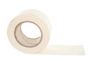 Roll of adhesive tape on white background