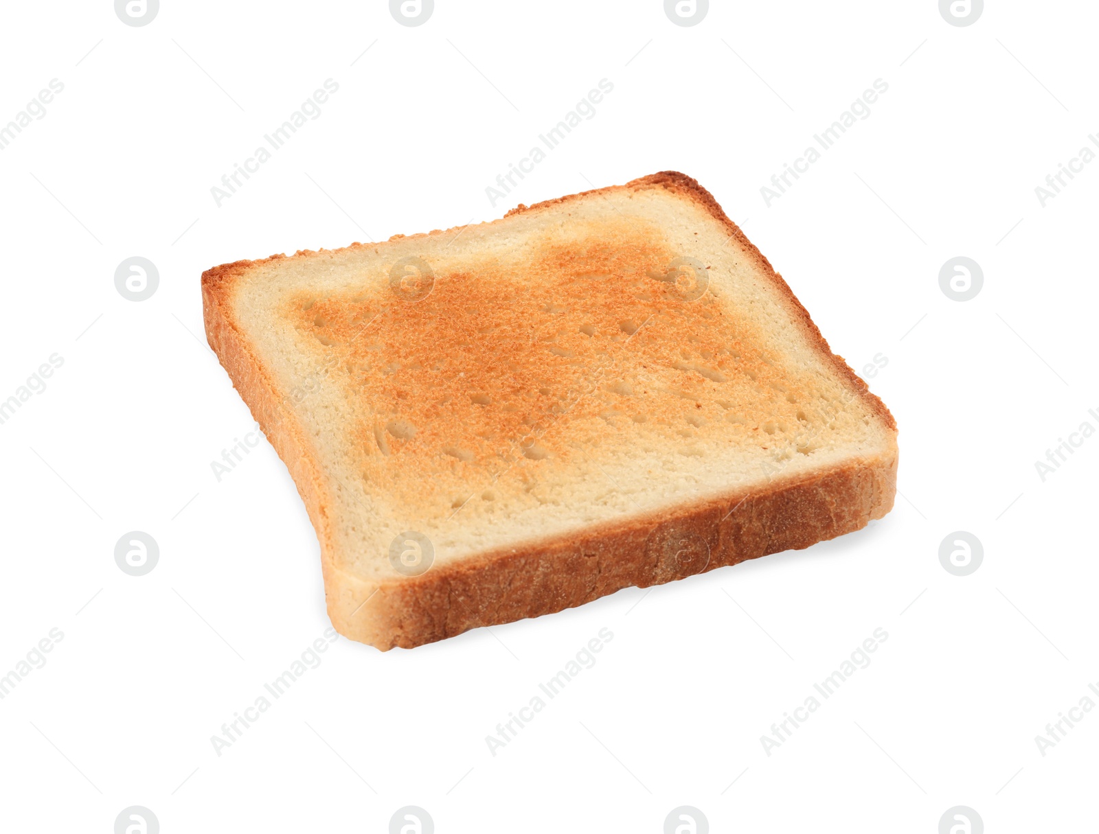 Photo of Slice of delicious toasted bread isolated on white