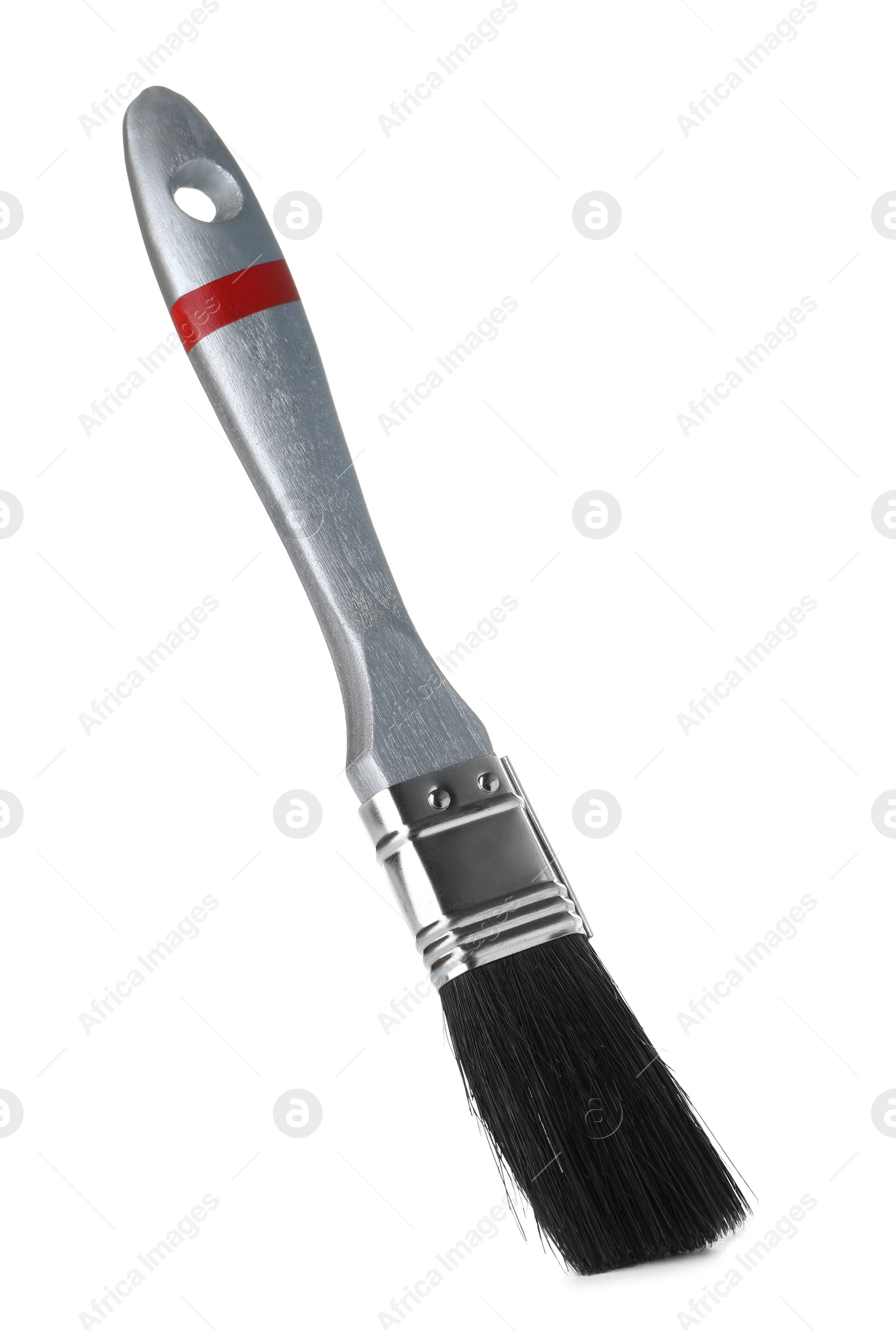 Photo of New paint brush on white background. Decorating tool