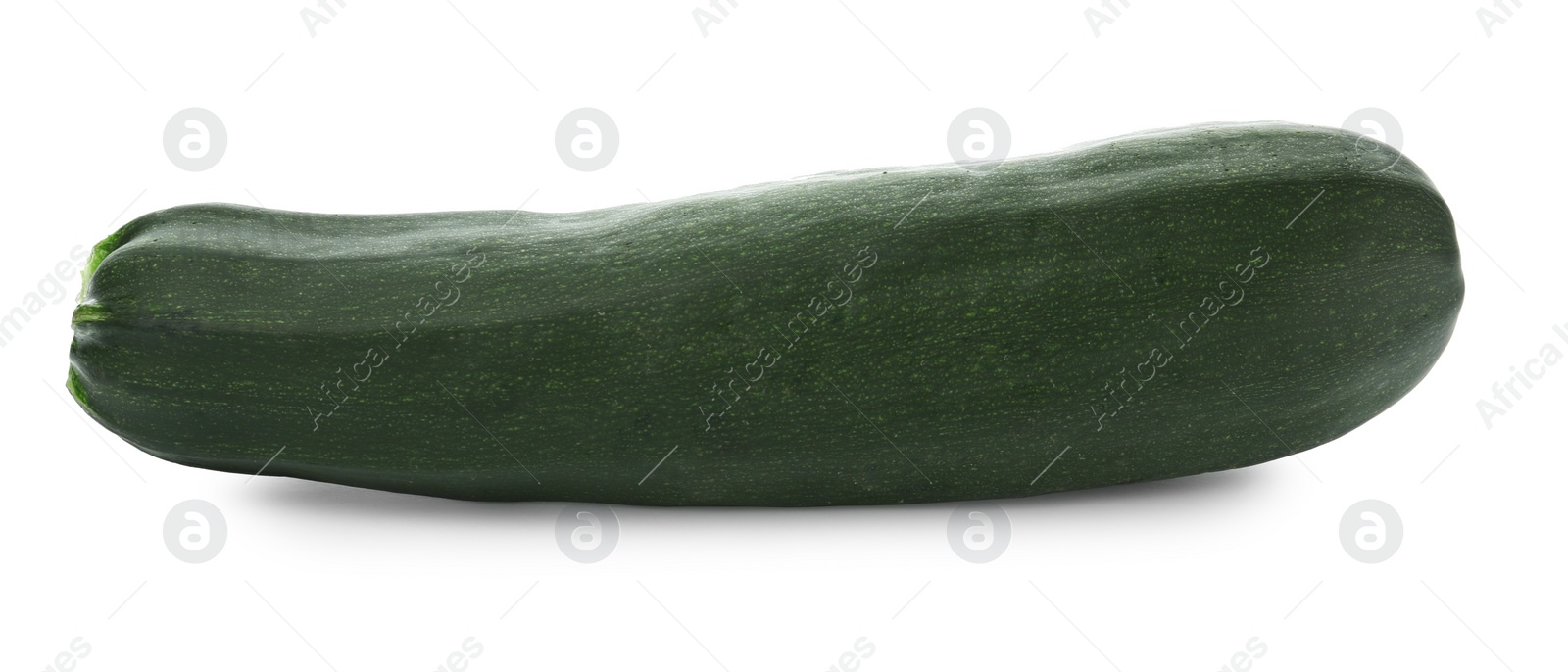 Photo of Fresh ripe green zucchini on white background