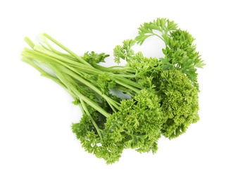 Photo of Fresh green organic parsley on white background