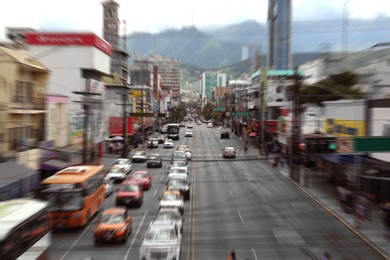 Blurred view of beautiful modern city street