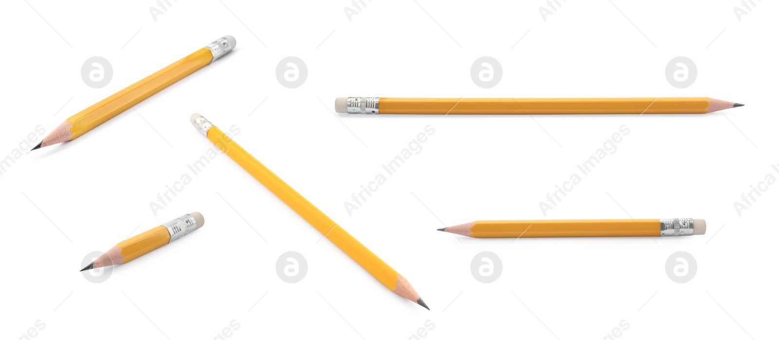 Sharp graphite pencils isolated on white, set Image of Sharp graphite pencils isolated on white, set