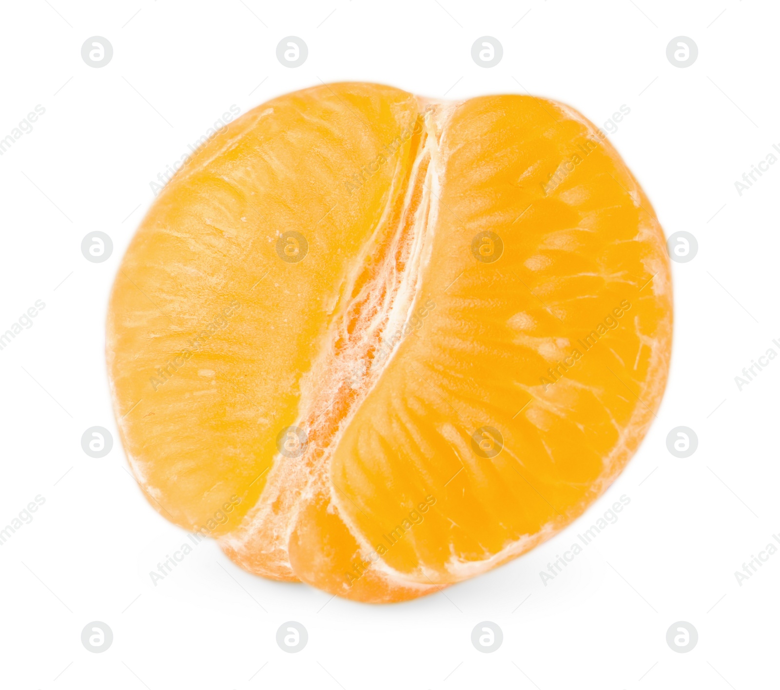 Photo of Pieces of fresh ripe tangerine isolated on white