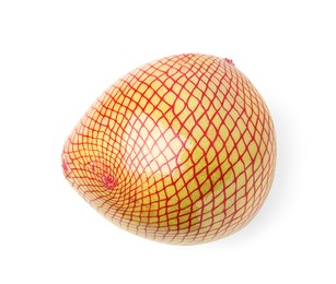 Photo of Tasty fresh pomelo isolated on white, top view