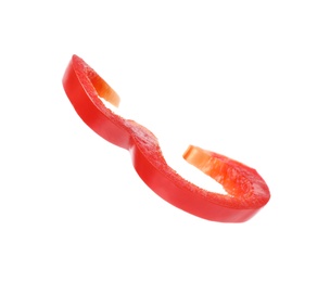 Cut fresh bell pepper on white background