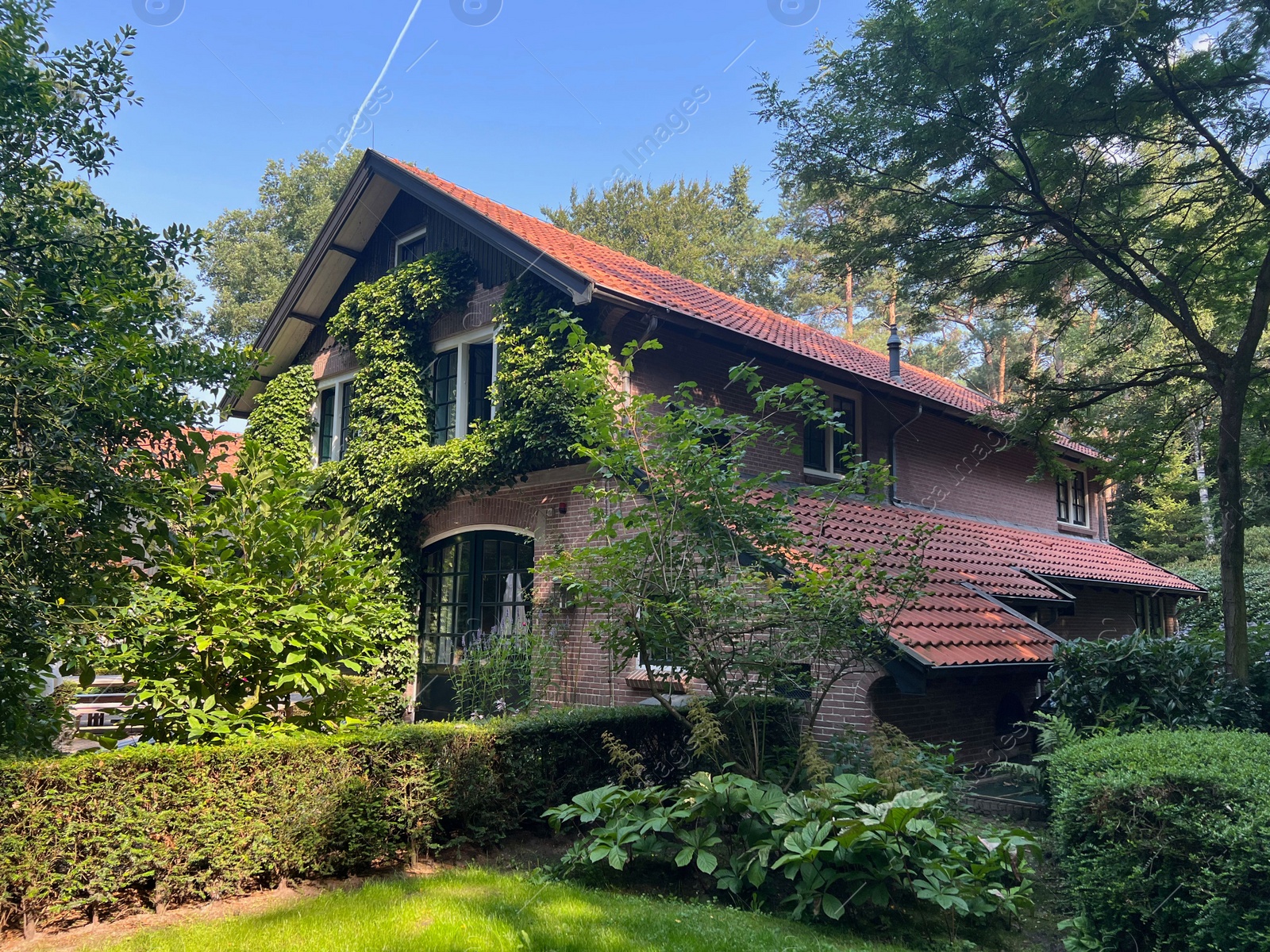 Photo of Beautiful view of house and garden on sunny day