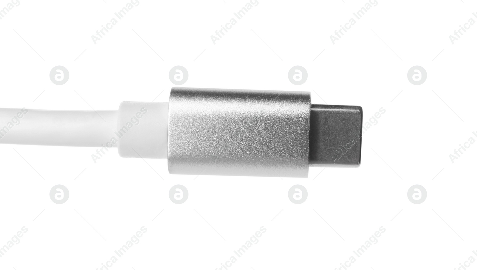 Photo of USB type C cable isolated on white. Modern technology