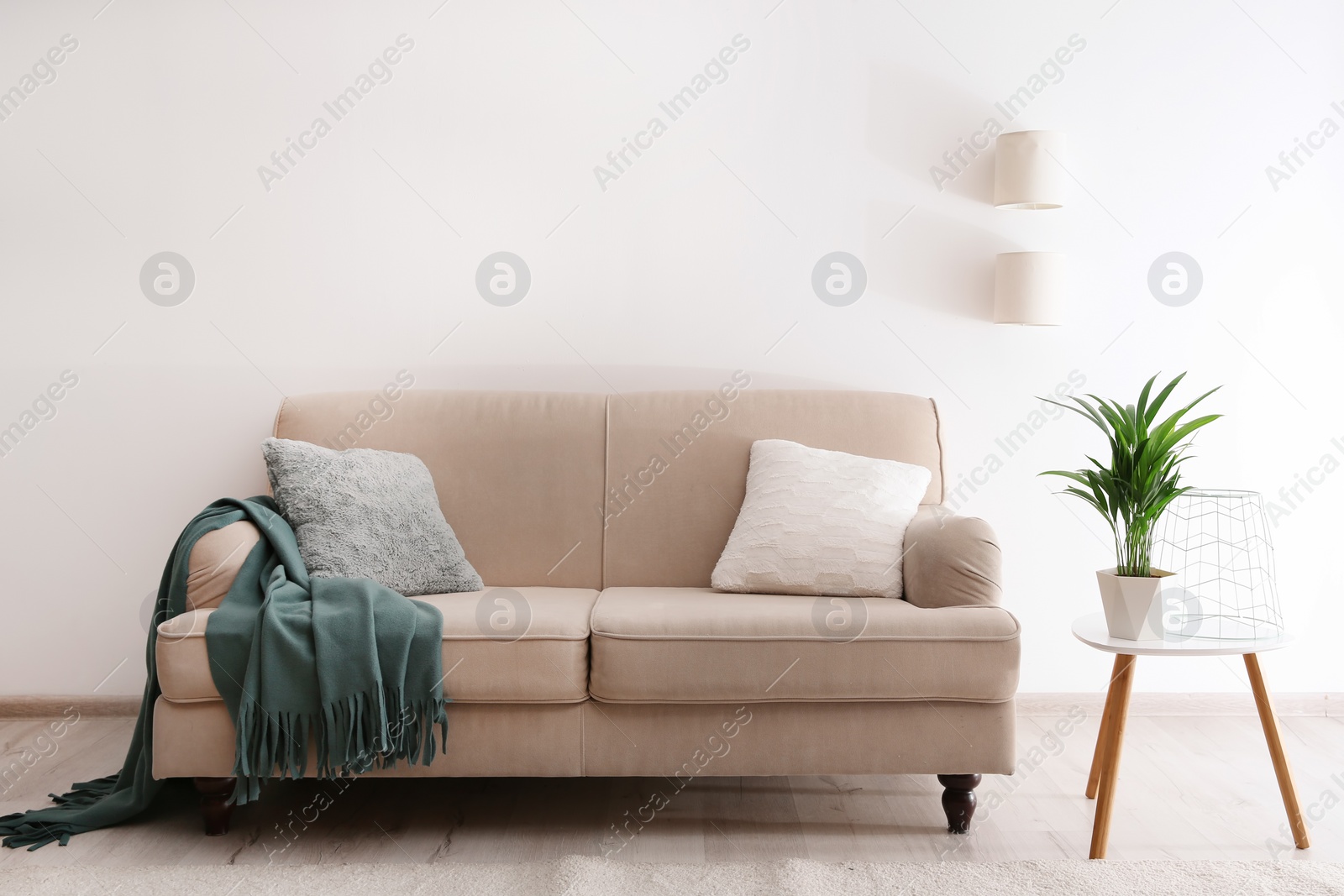 Photo of Modern living room interior with comfortable sofa