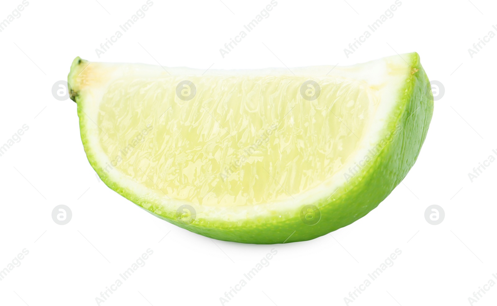 Photo of Citrus fruit. Slice of fresh lime isolated on white