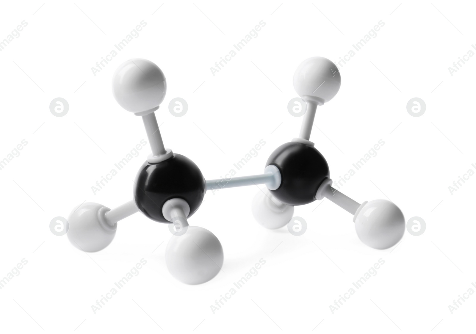 Photo of Molecule of alcohol isolated on white. Chemical model