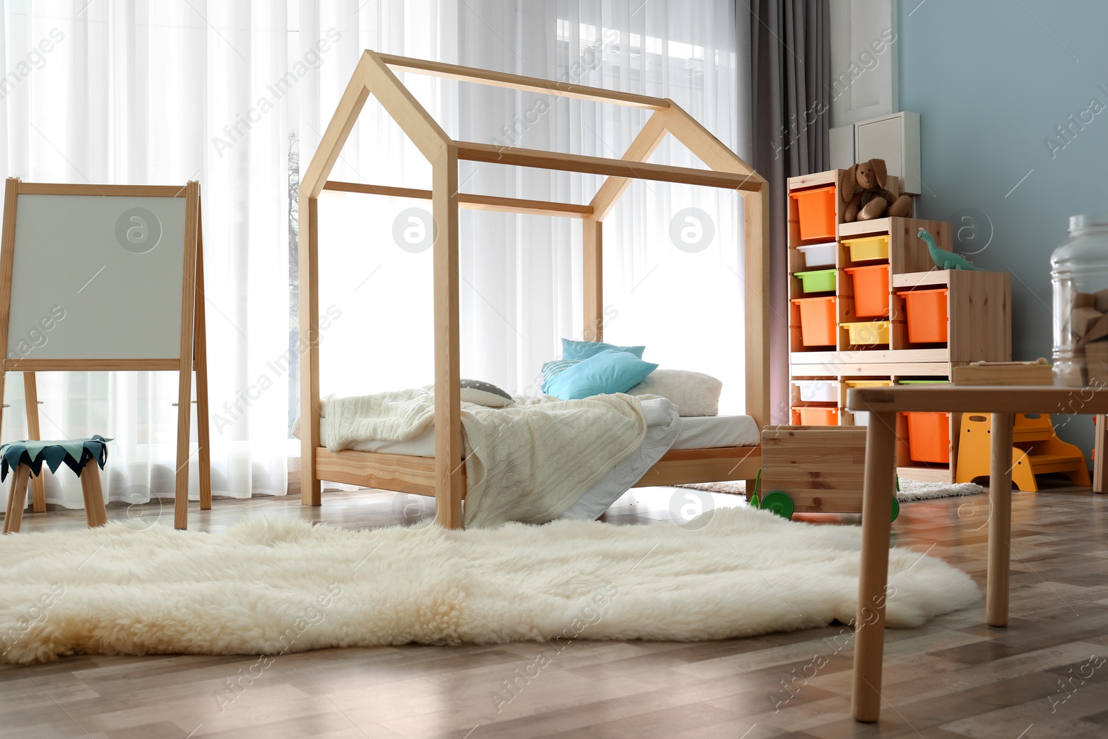 Photo of Modern child room interior setting. Idea for home design