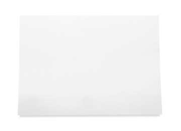 Photo of Blank sheet of paper on white background, top view