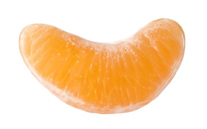 Piece of fresh ripe tangerine isolated on white