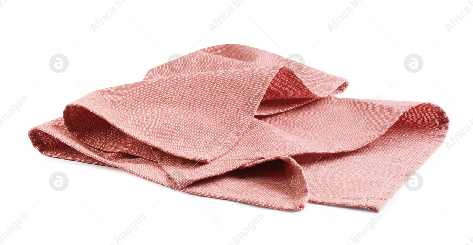 Photo of Crumpled color fabric napkin isolated on white