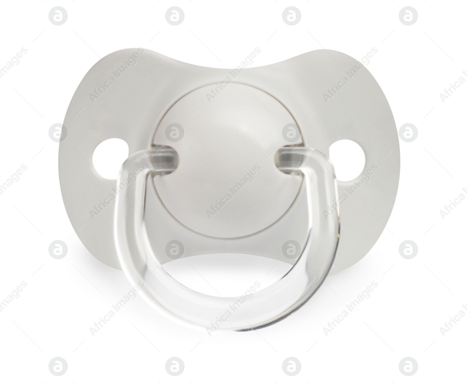 Photo of New grey baby pacifier isolated on white