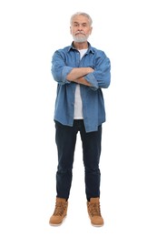 Man with crossed arms on white background