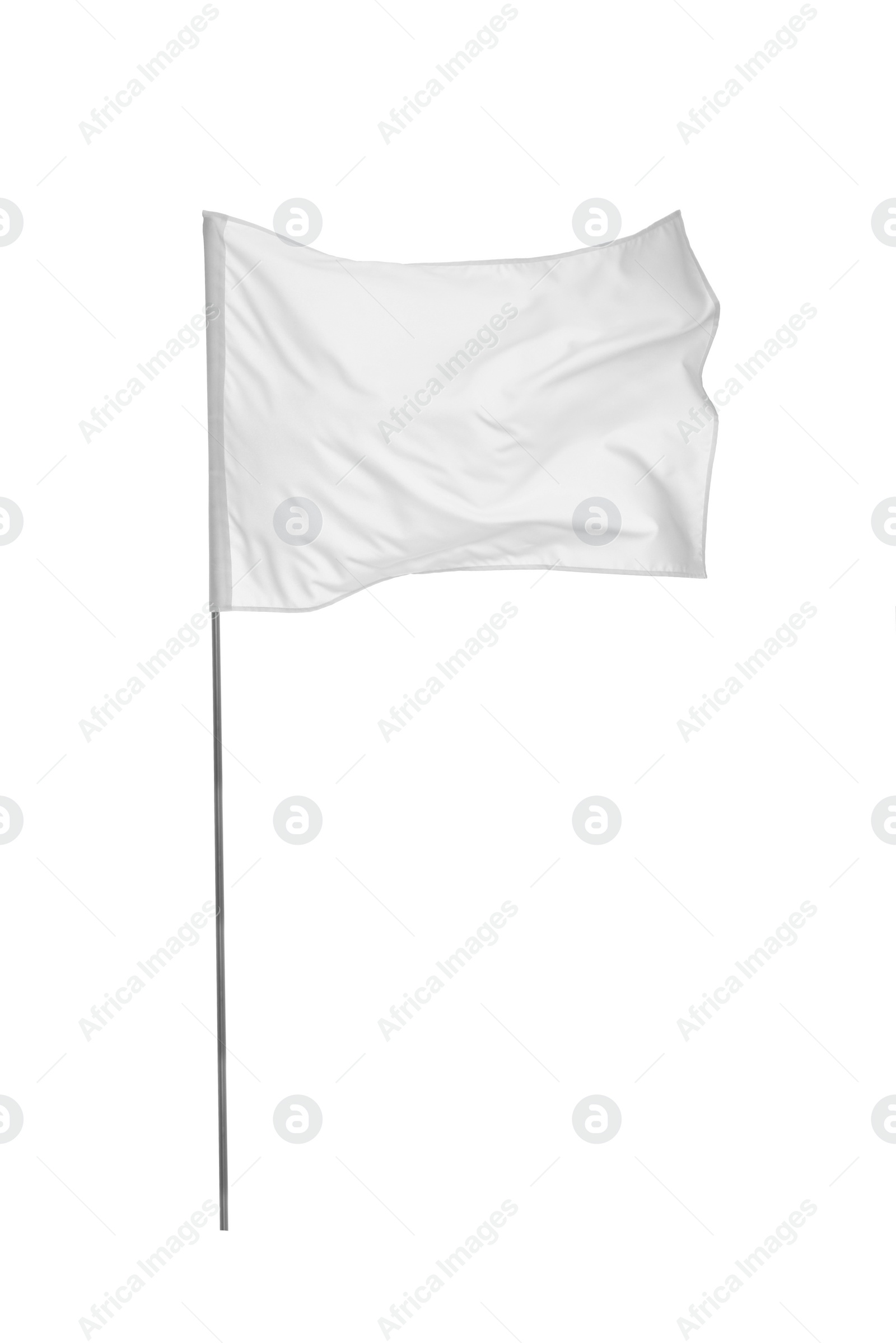 Photo of Blank flag isolated on white. Mockup for design