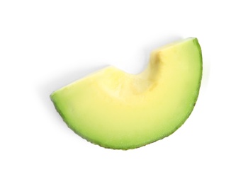 Photo of Slice of avocado on white background