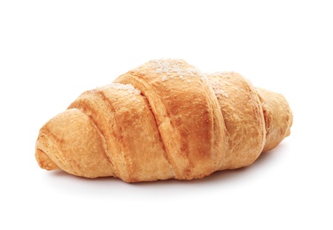 Photo of Tasty croissant on white background