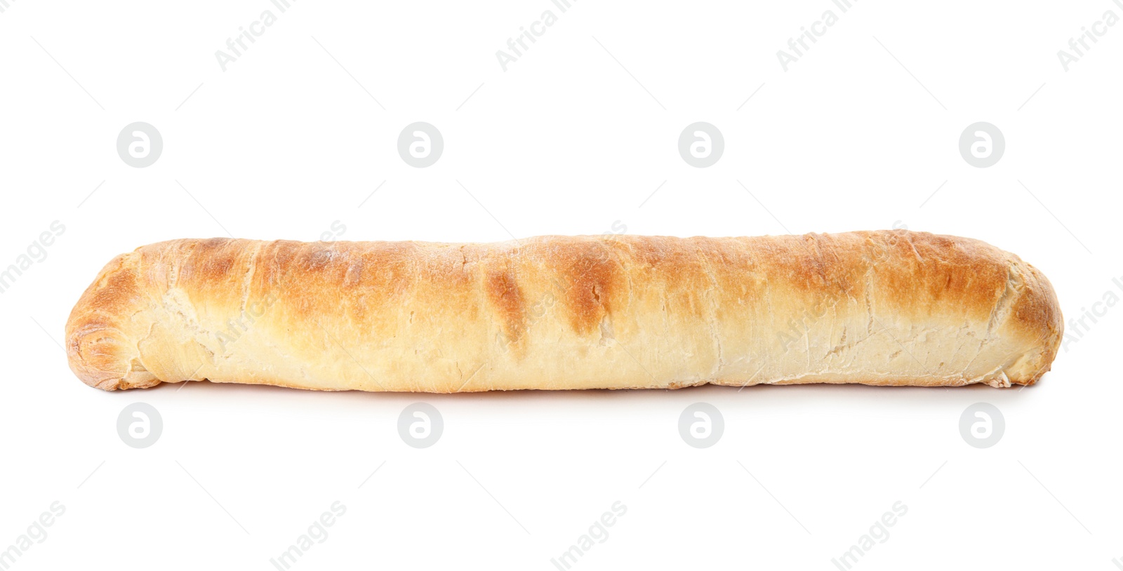 Photo of Tasty baguette isolated on white. Fresh bread