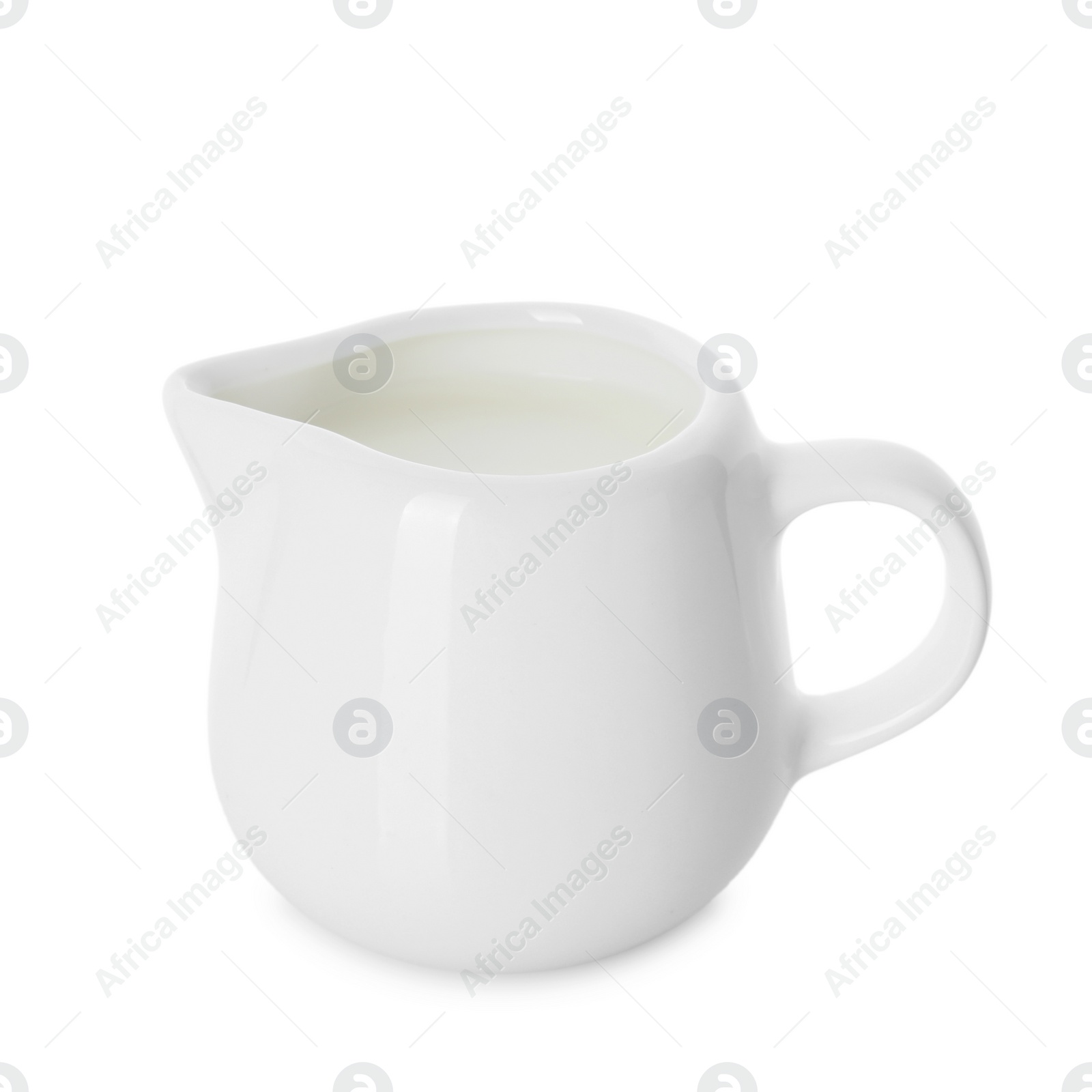 Photo of Jug of fresh milk isolated on white