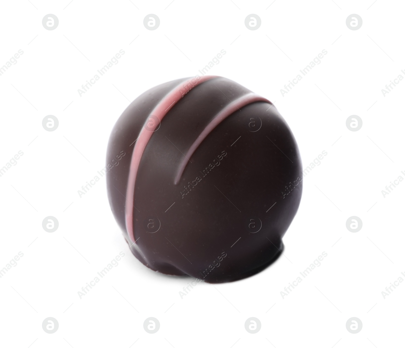 Photo of Delicious dark chocolate candy isolated on white