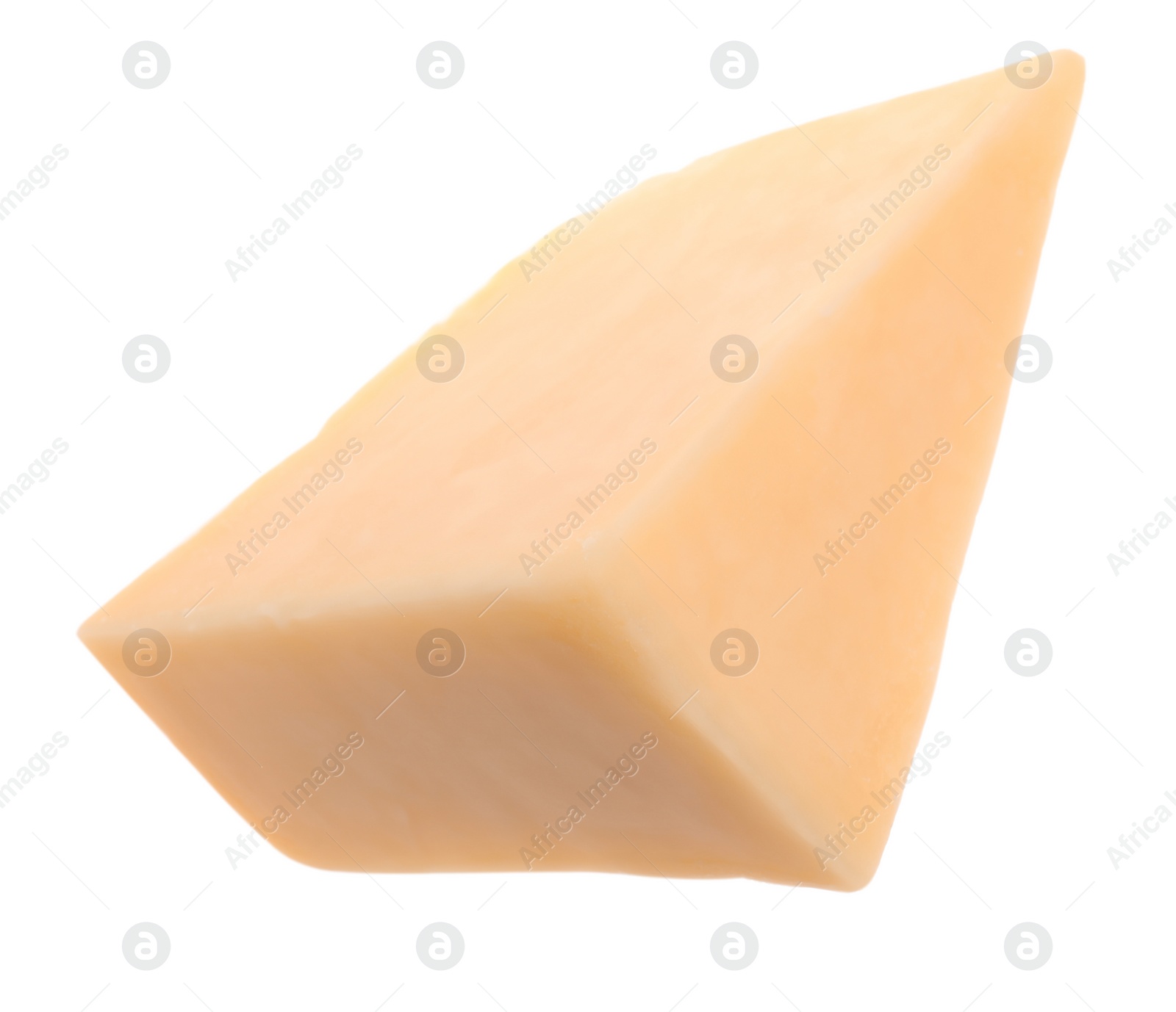 Photo of Piece of tasty cheese isolated on white