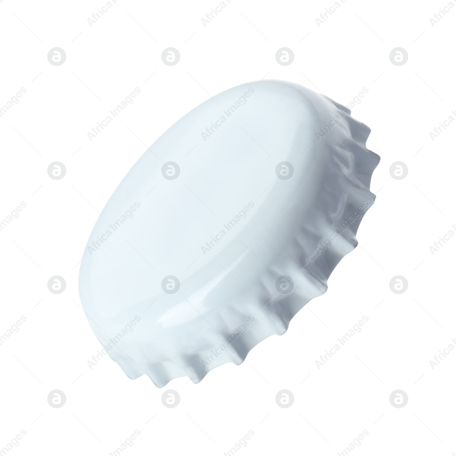 Photo of One blank beer bottle cap isolated on white