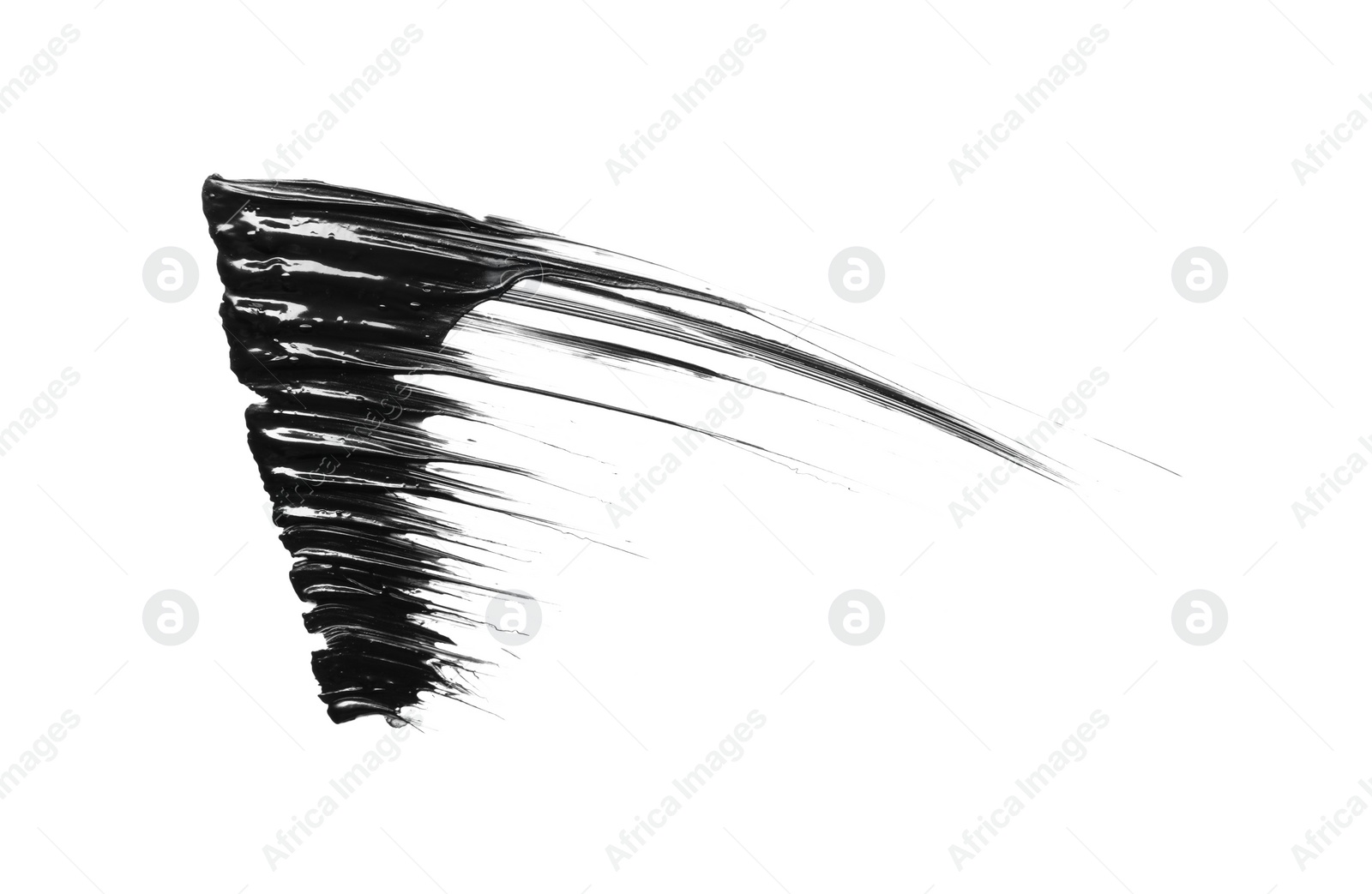 Photo of Smear of mascara isolated on white, top view