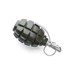 Hand grenade on white background