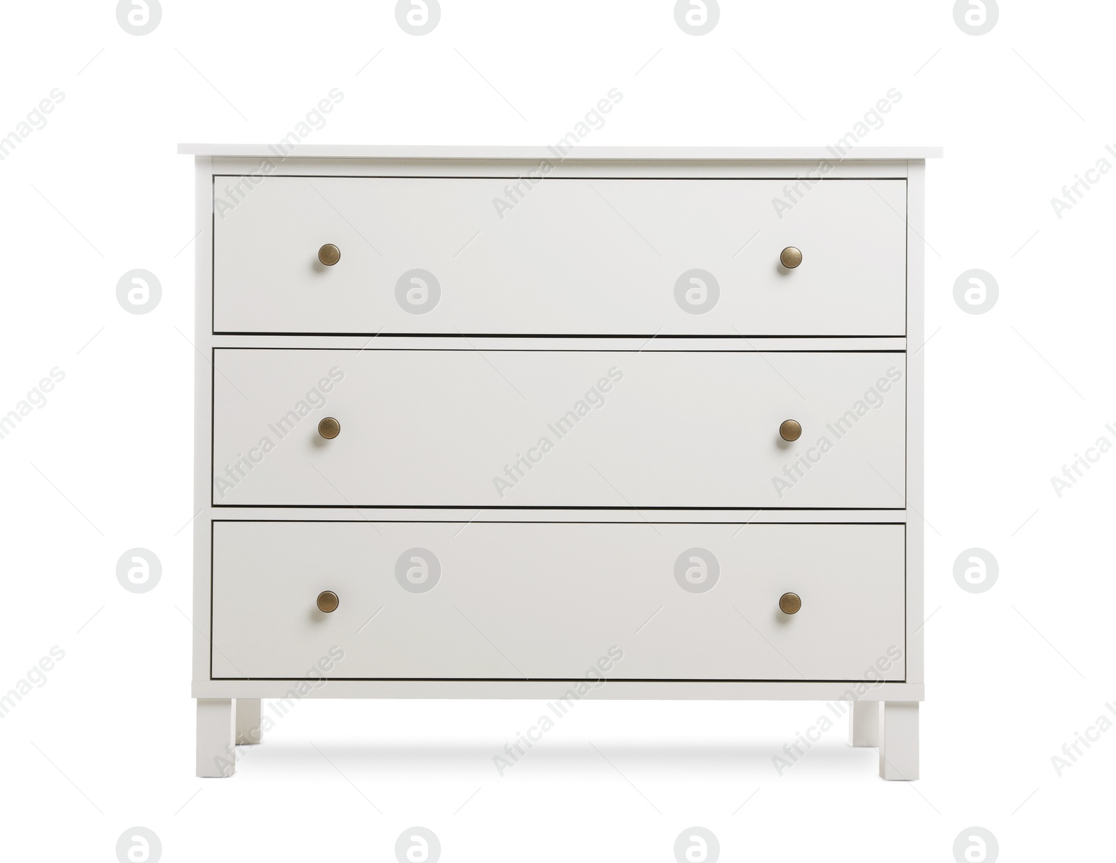 Photo of Modern chest of drawers isolated on white