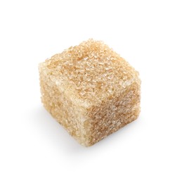 One brown sugar cube isolated on white