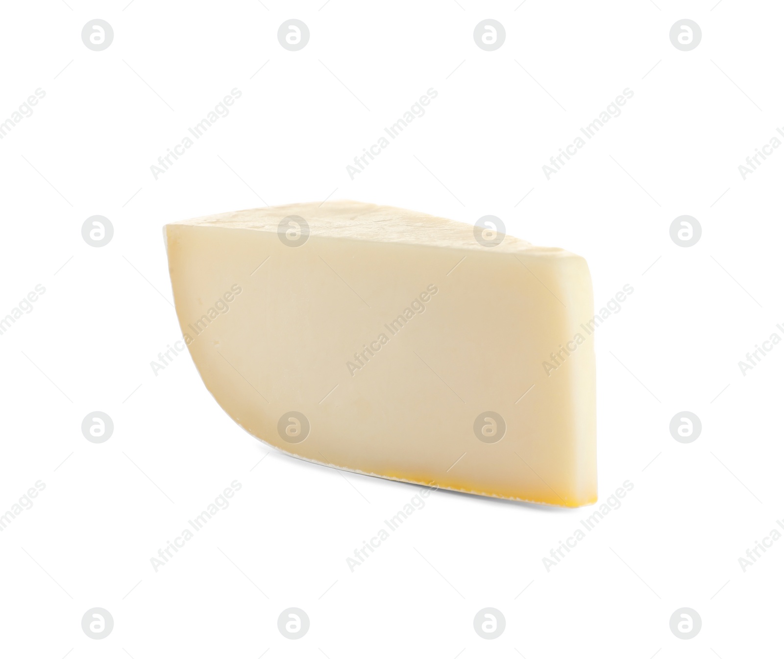 Photo of Piece of tasty grana padano cheese isolated on white