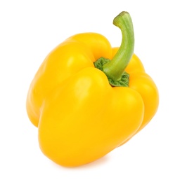 Ripe yellow bell pepper isolated on white