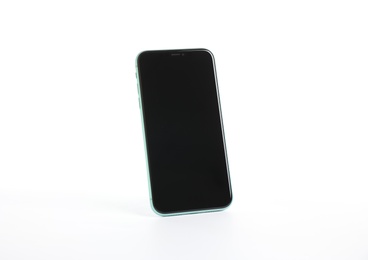 Photo of MYKOLAIV, UKRAINE - JULY 9, 2020: iPhone 11 isolated on white. Mockup for design