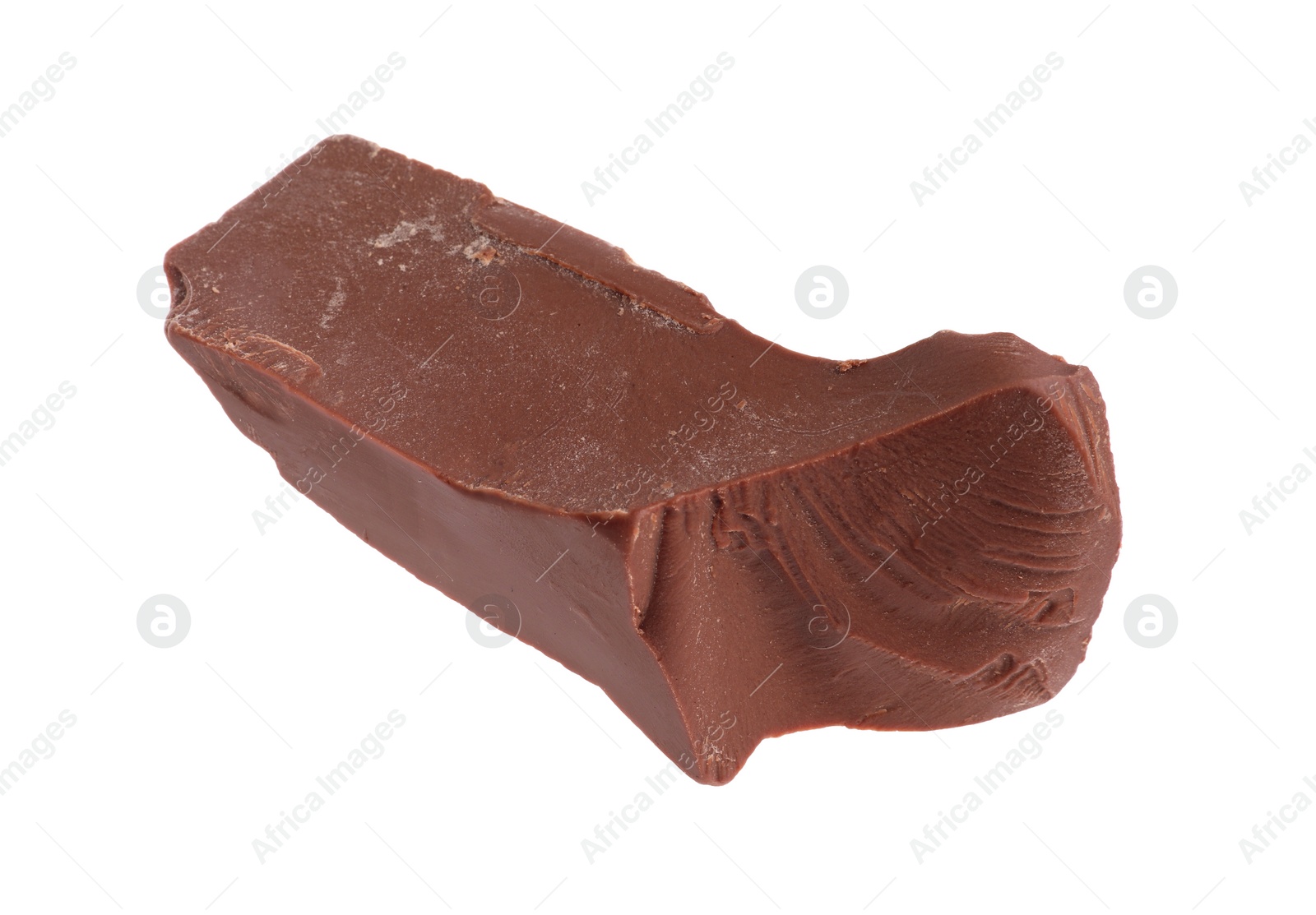 Photo of Piece of tasty milk chocolate isolated on white