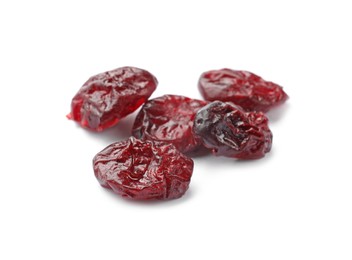 Dried cranberries isolated on white. Tasty berries