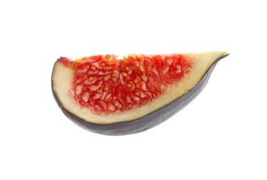 Slice of fresh fig isolated on white