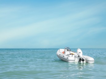 Beautiful view of boat in sea on sunny day