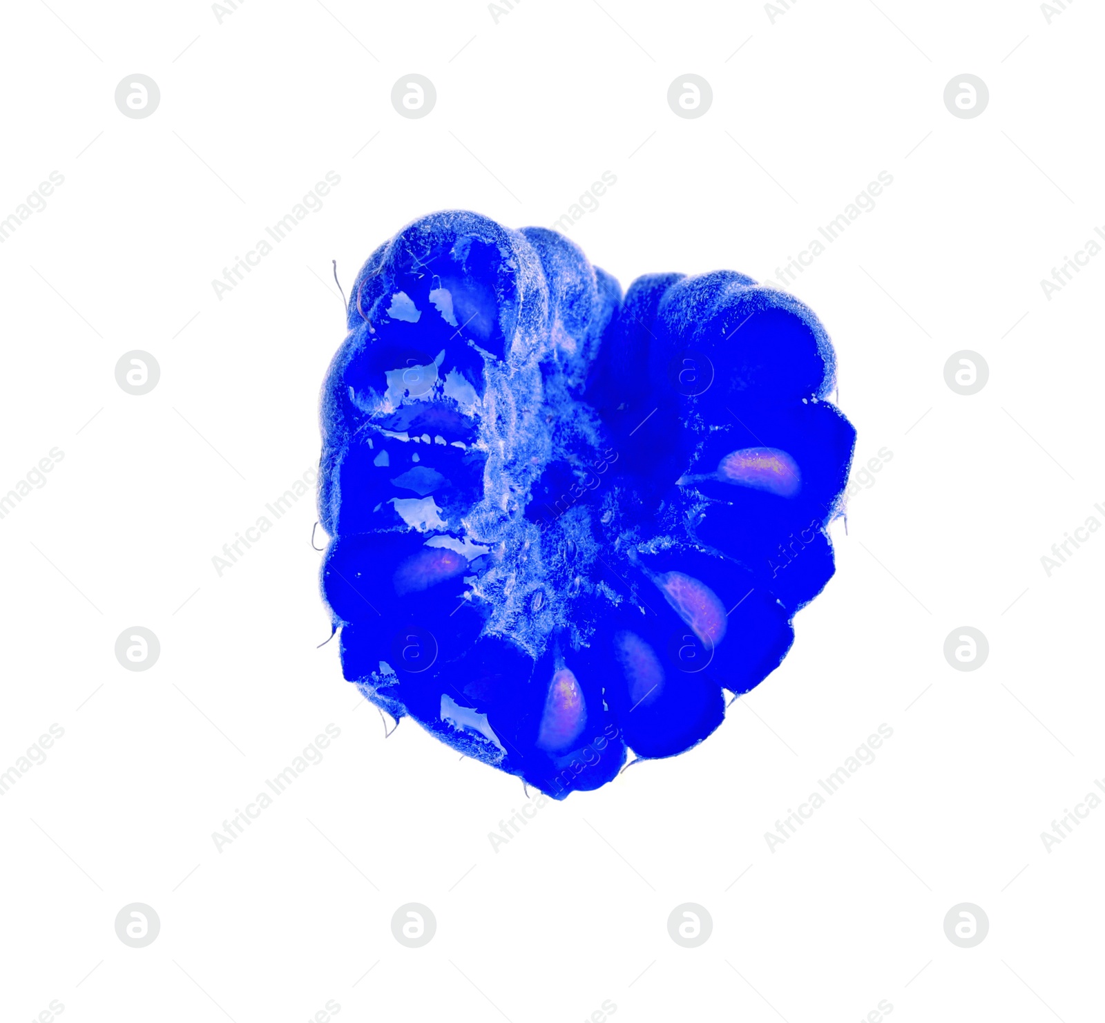 Image of Fresh tasty blue raspberry on white background