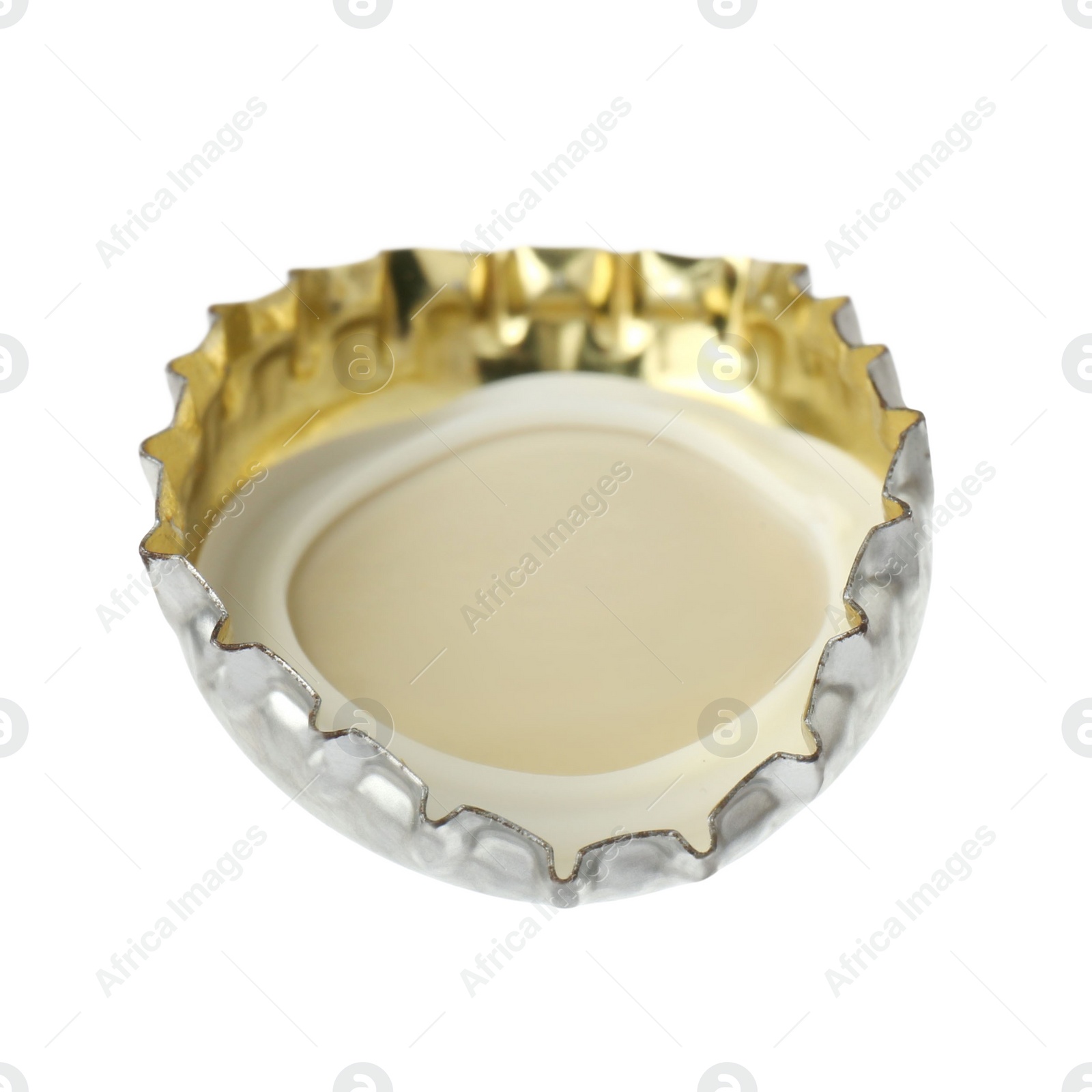 Photo of One beer bottle cap isolated on white