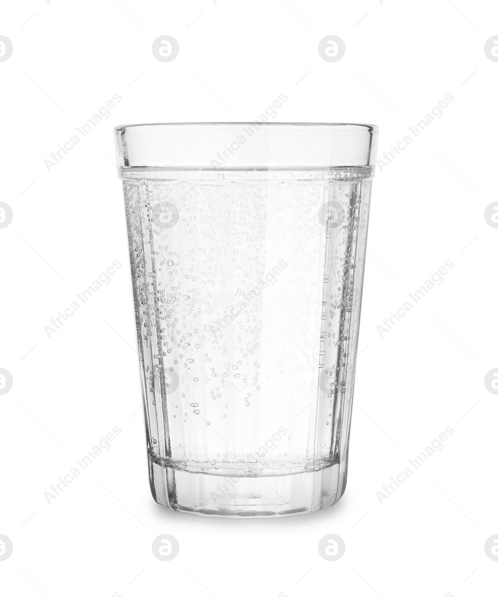 Photo of Glass of soda water isolated on white