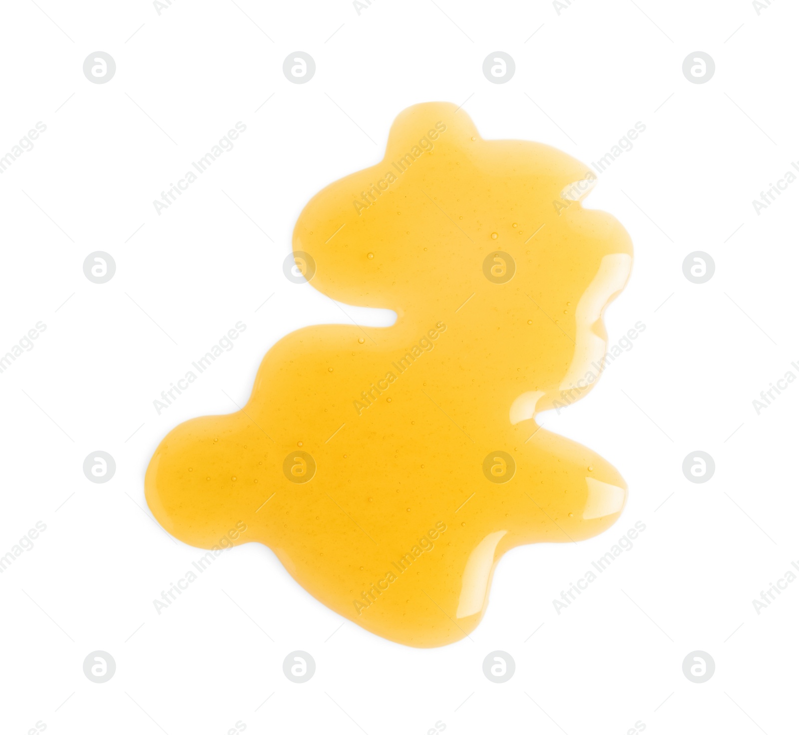 Photo of Fresh sweet honey isolated of white, top view