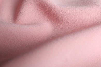 Photo of Texture of beautiful pink fabric as background, closeup