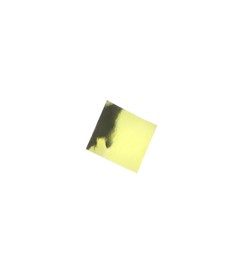 Photo of Piece of golden confetti isolated on white