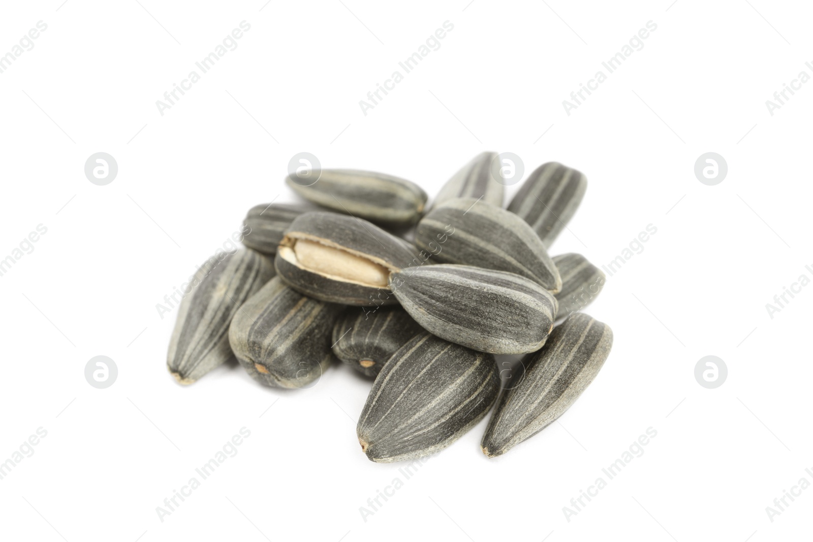 Photo of Raw organic sunflower seeds isolated on white