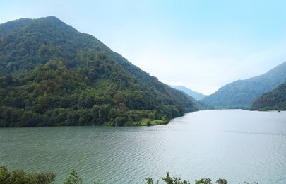 Photo of Picturesque view of beautiful river in mountains