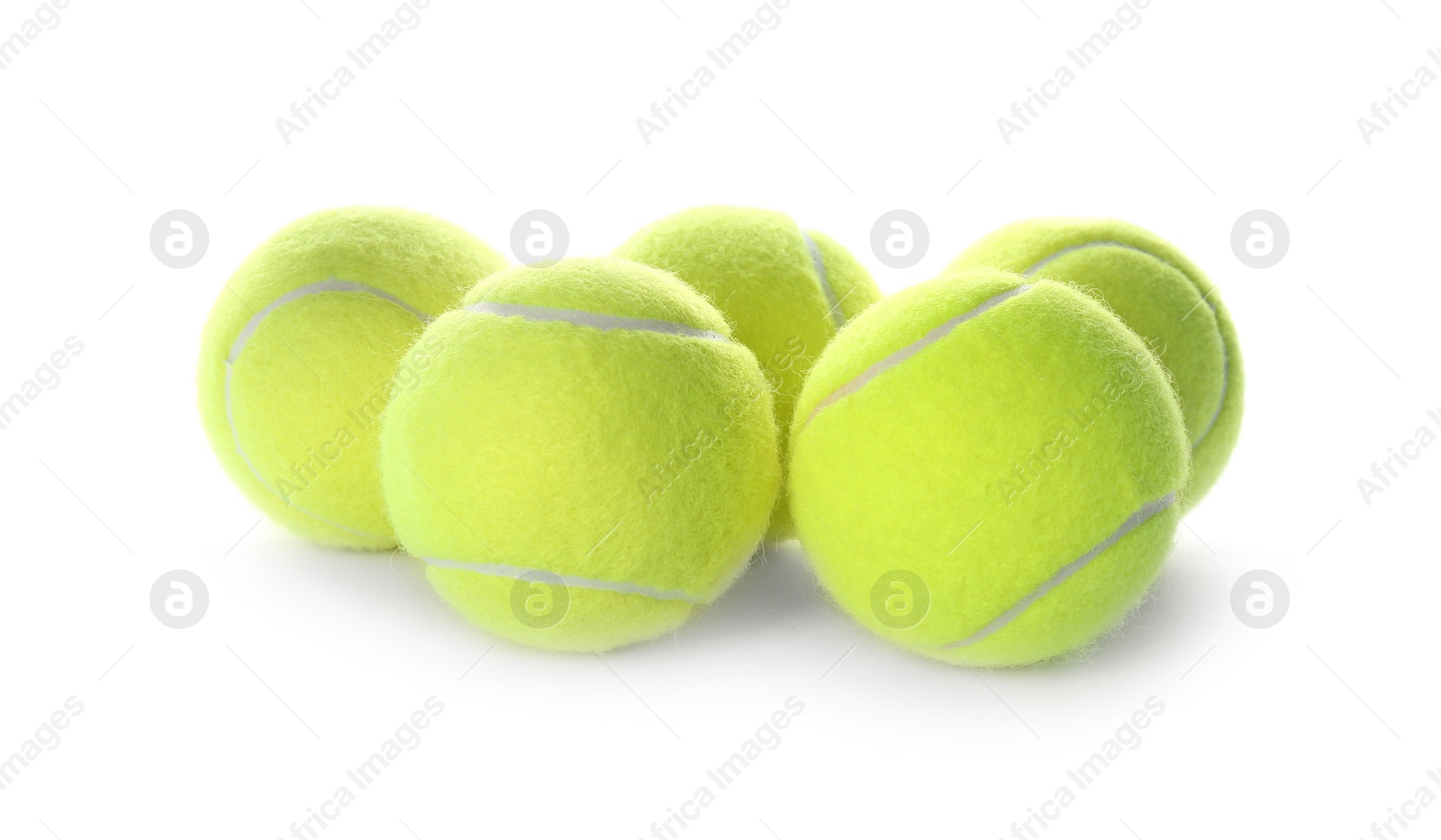 Photo of Tennis balls isolated on white. Sports equipment